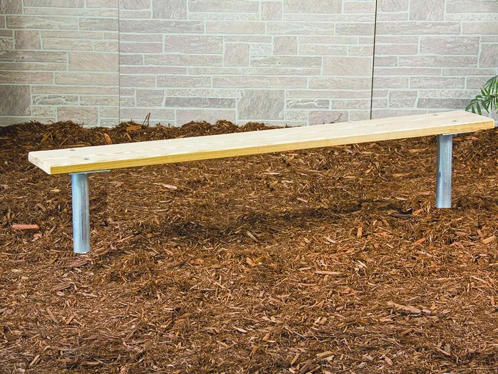 6', 8' & 15' Stationary Bench without Back Southern Yellow Pine Slats