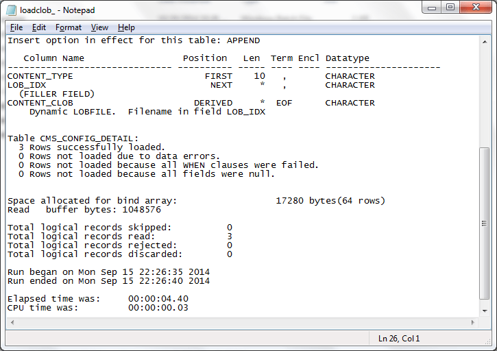 SQLLDR CLOB Data Load
