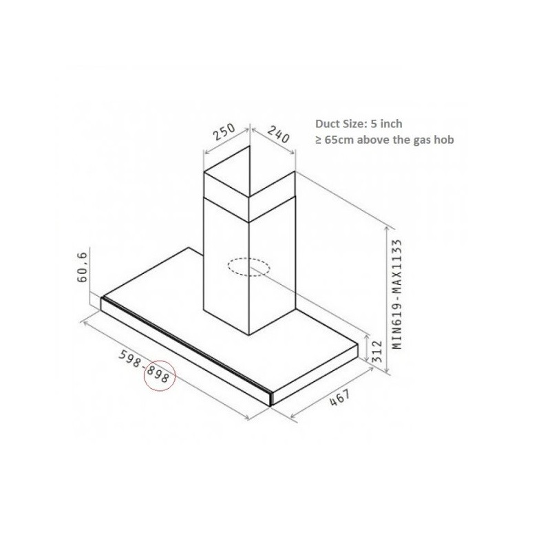 Elica Cooker Hood 90 Cm