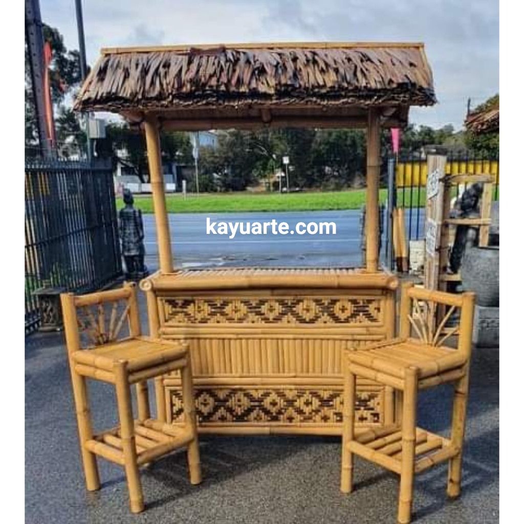 BAMBOO TIKI BAR W/ 2 BARSTOOLS BM011 Kayuarte