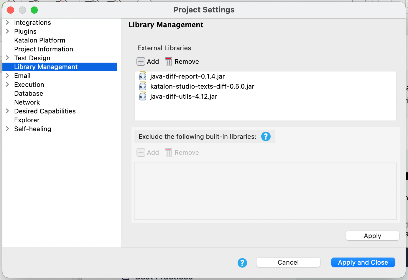 Comparing 2 texts using the javadiffutils library in Katalon Studio