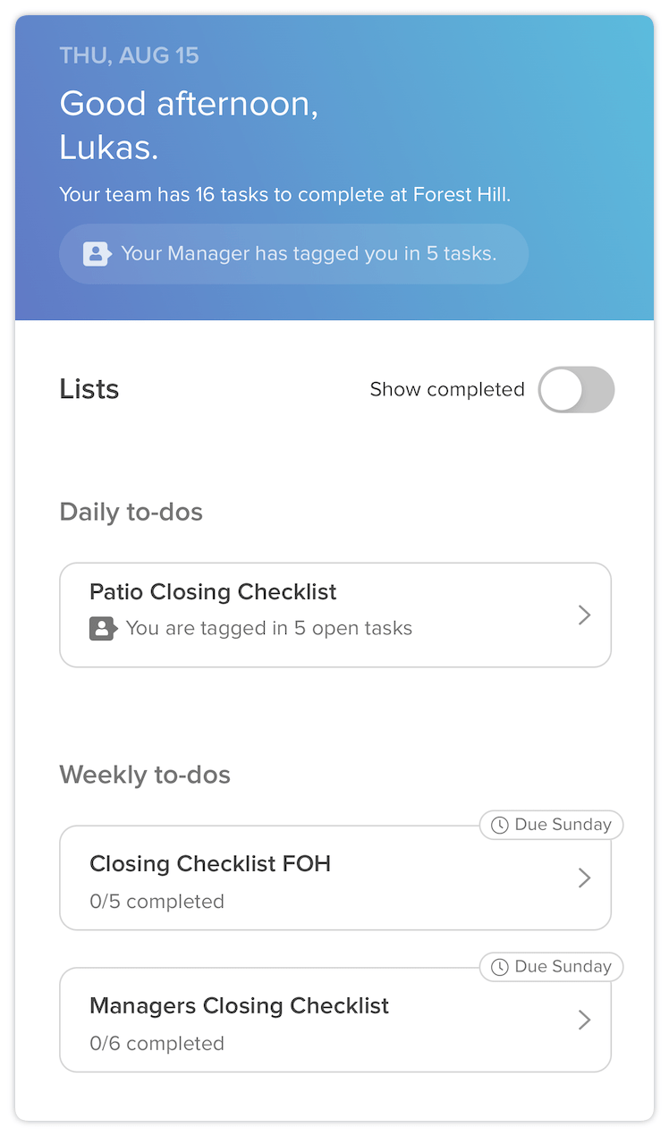 How to Complete a Task List on 7tasks 7shifts