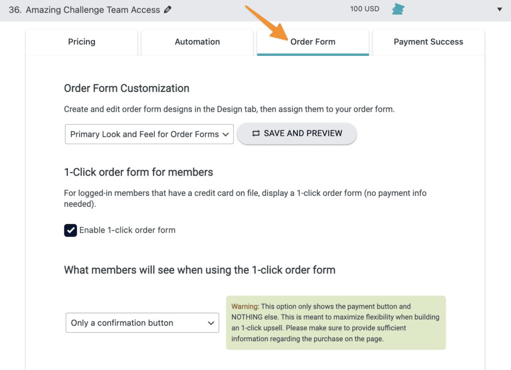 Order Form Tab Overview in AccessAlly KB AccessAlly