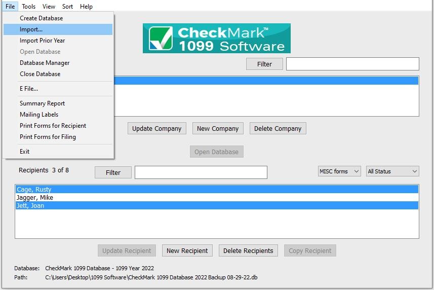 How to Import Data Using TabDelimited Text File in CheckMark 1099