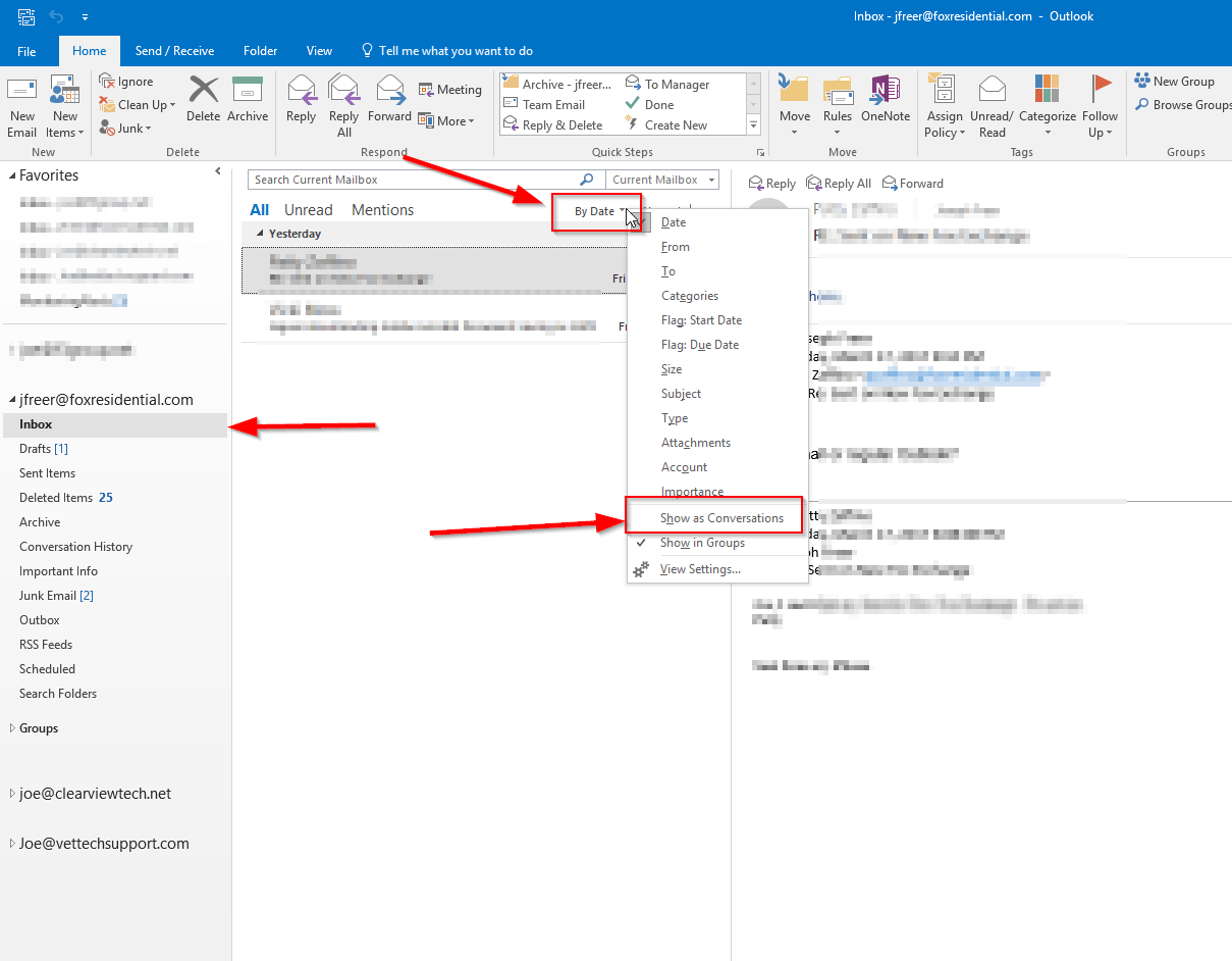 How to show two email accounts in outlook vansas
