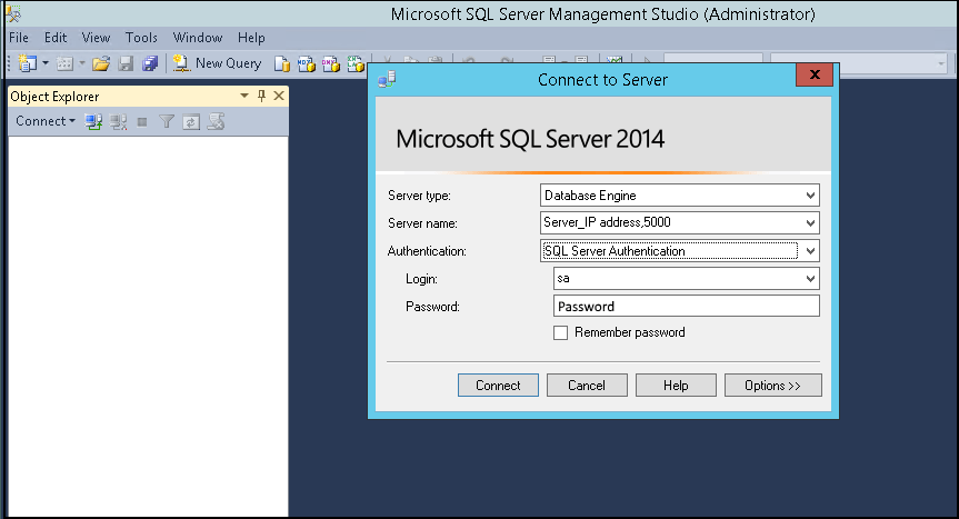 How to connect to MSSQL Server from local SQL Server Management Studio