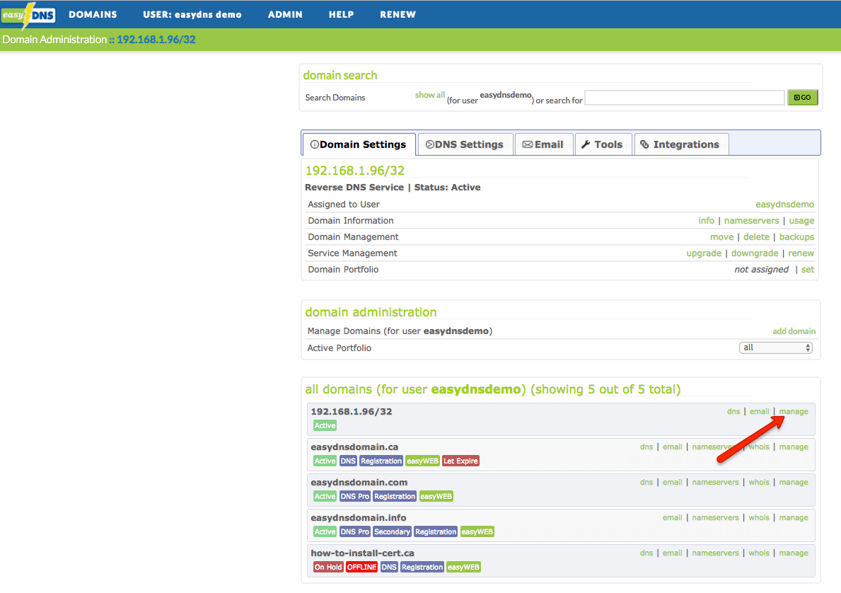 Reverse DNS easyDNS Technologies Inc