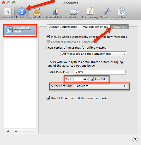 easyMail Mac Mail Setup easyDNS Technologies Inc