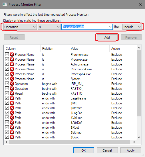 Analyzing (sub)processes started by other processes