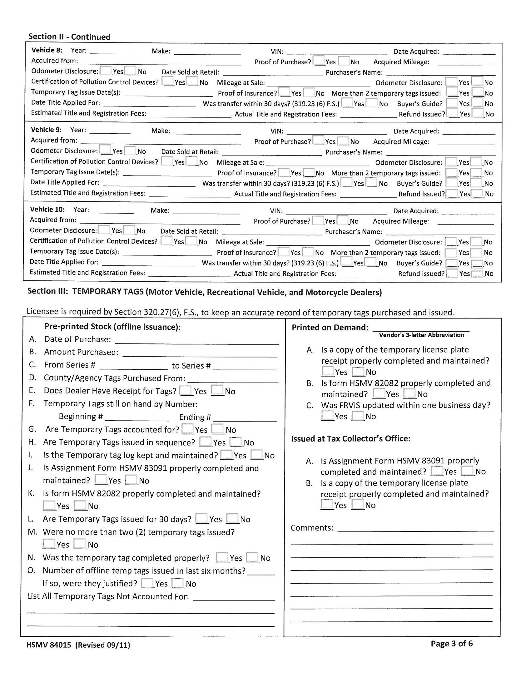 DMS (DMV) Records Inspections Florida RV Trade Association