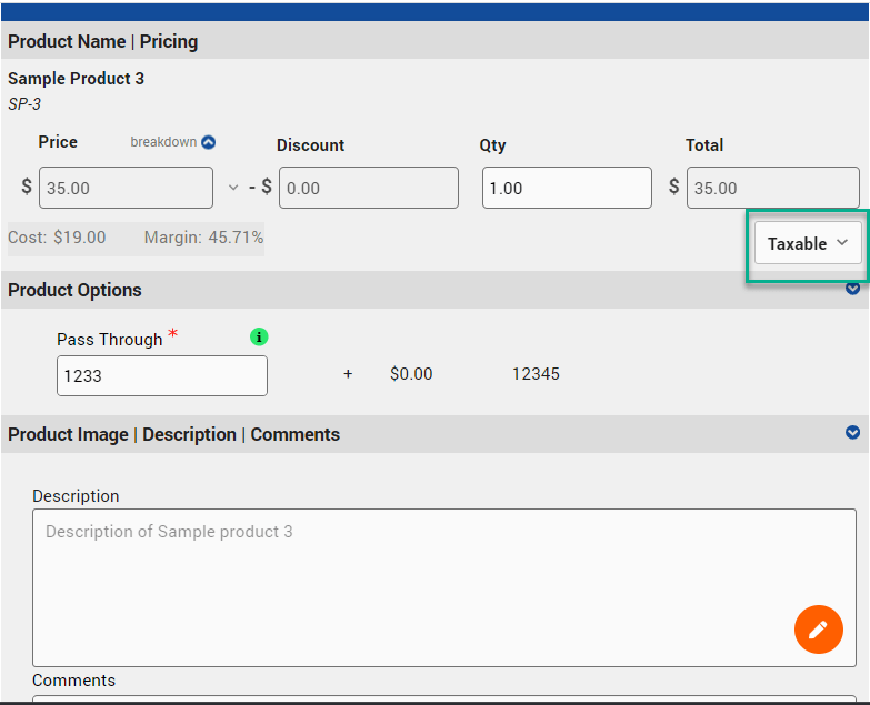 Tax, Shipping and other Fees GleanQuote