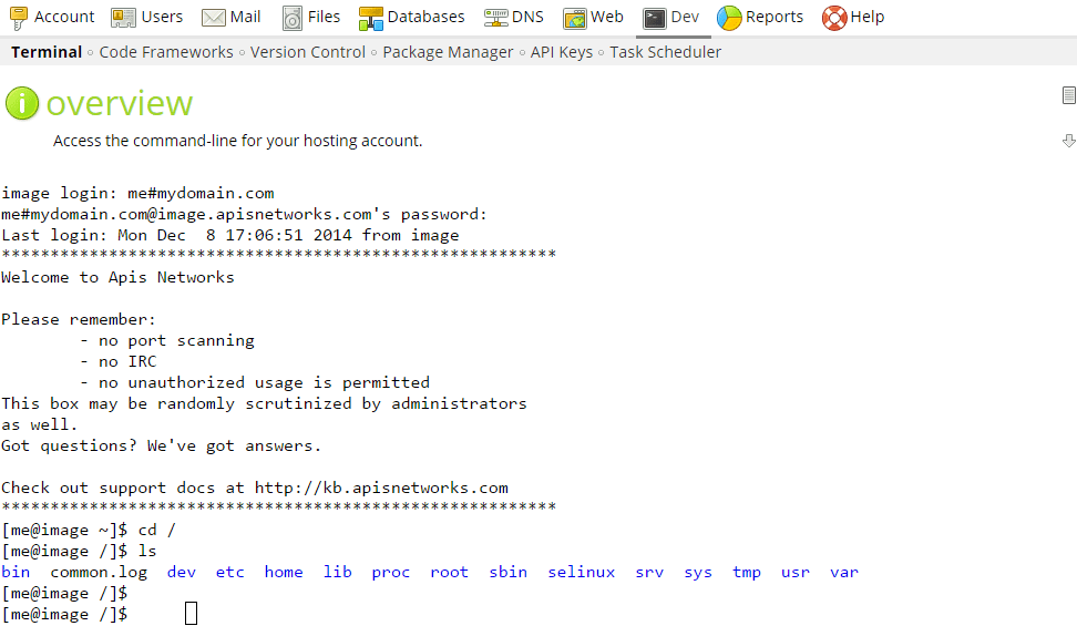 Accessing terminal Knowledgebase Lithium Hosting