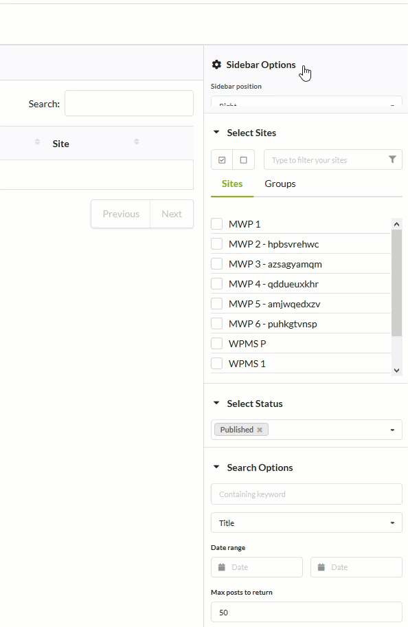 Sidebar Accordion Elements MainWP Documentation
