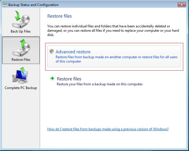 Backup and Restore Using External Hard Drive