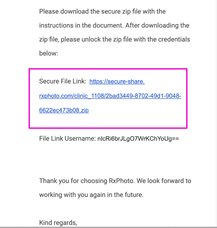 Retrieving Client Data from a Secure Zip File
