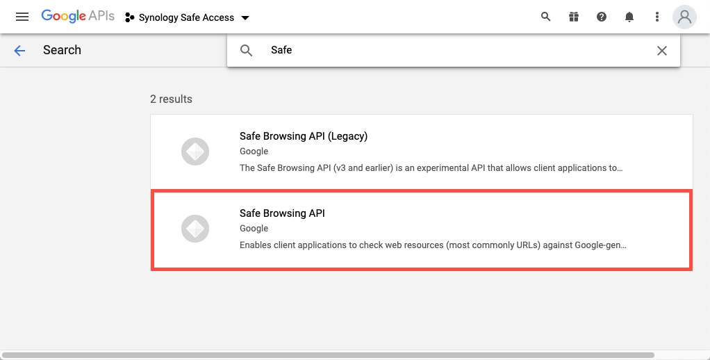 How do I generate a Google Safe Browsing API key? Synology Knowledge