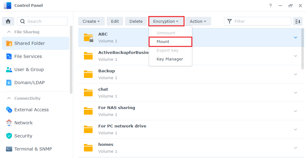 I cannot access a shared folder on my Synology NAS via SMB or AFP. What