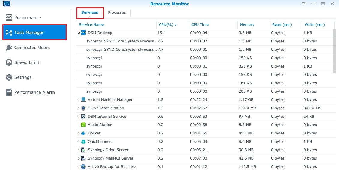 What can I do when the CPU utilization of my Synology NAS is high