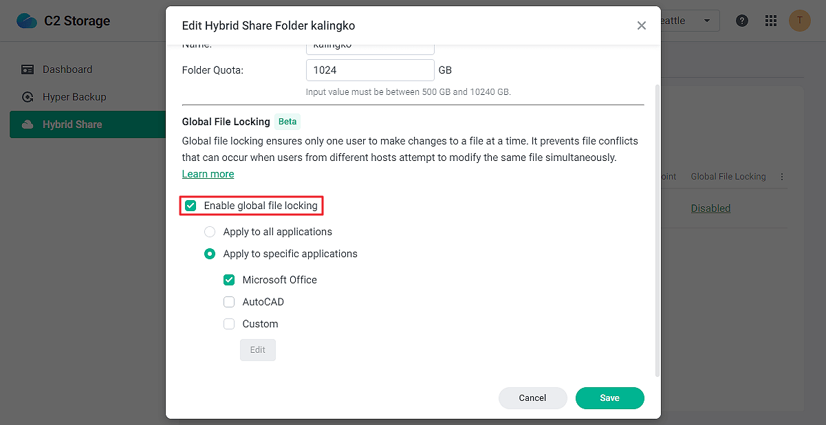 Use global file locking to prevent editing conflicts Synology