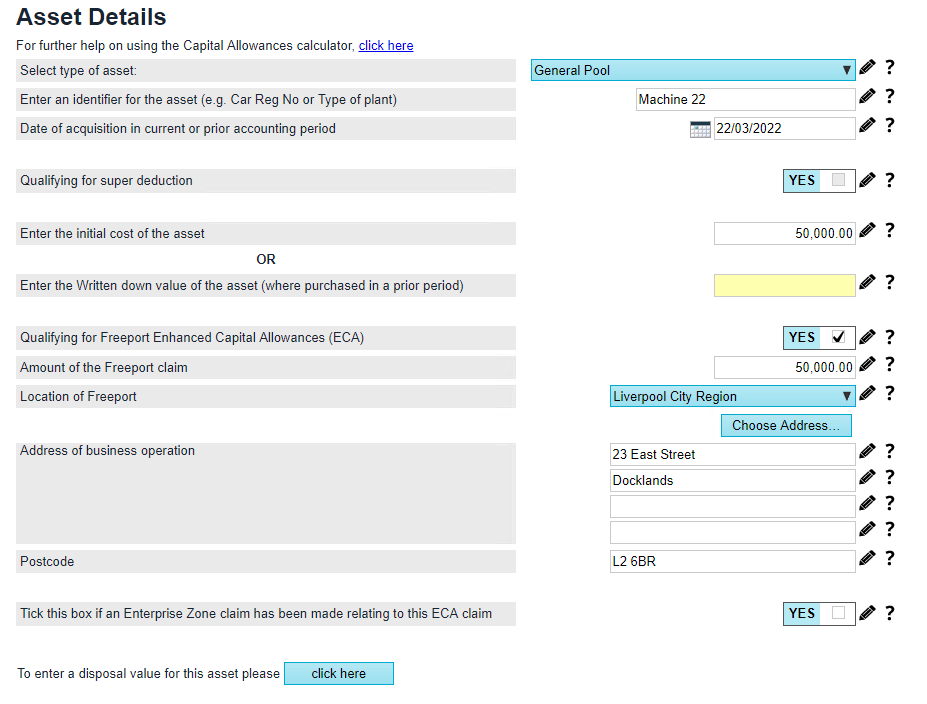 CT600M Freeports reporting Knowledge Base TaxCalc