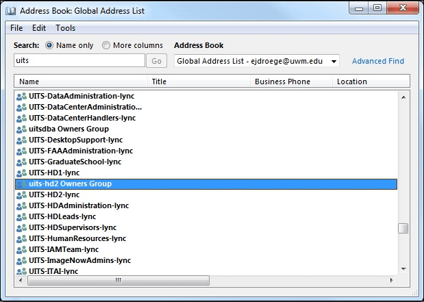 How can I access a Groups mailbox from the Outlook app?