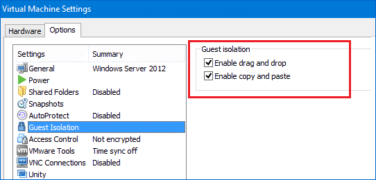 Unable to copy / paste in VMware Workstation 16 Player » Vander 