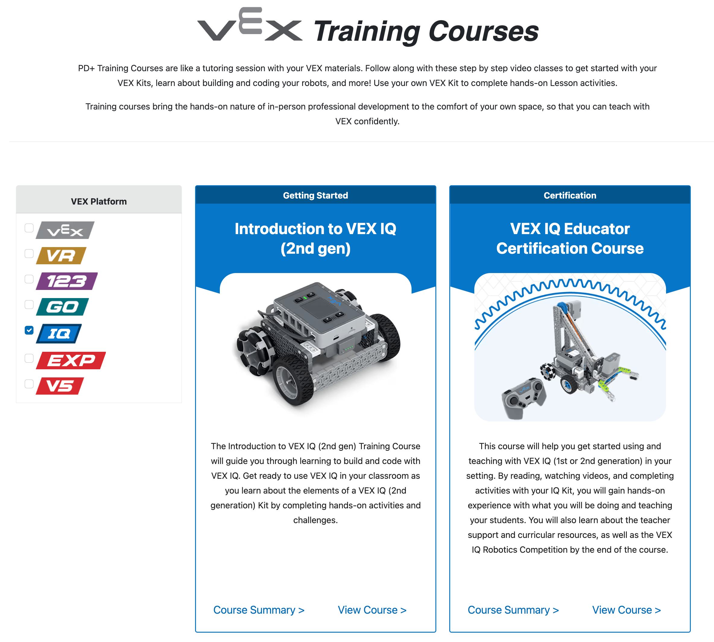 IQ Educators Start Here – VEX Library