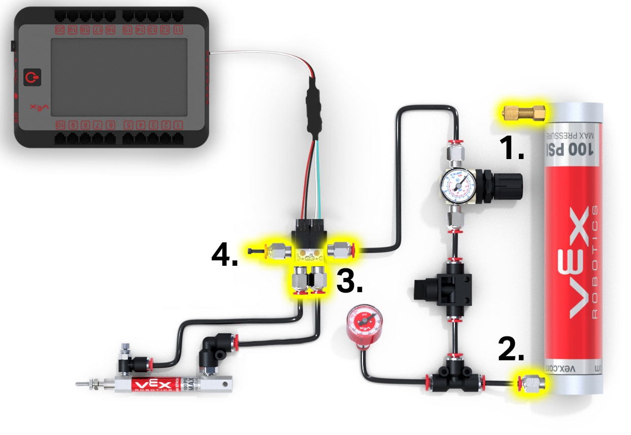 Example V5 Pneumatics Kit Configurations VEX Library