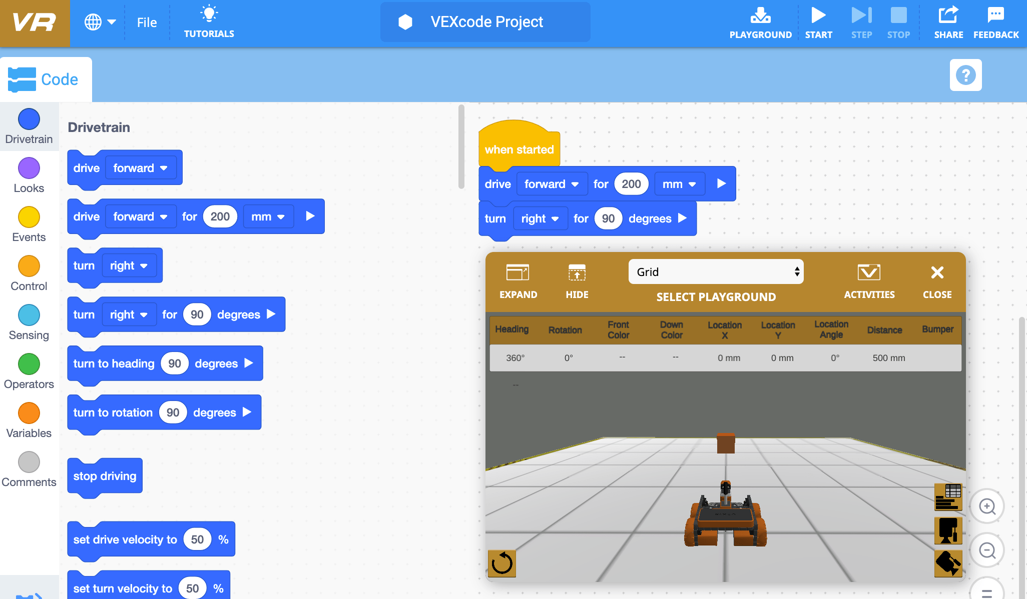 Accessing VEXcode VR on Supported Browsers STEM Library