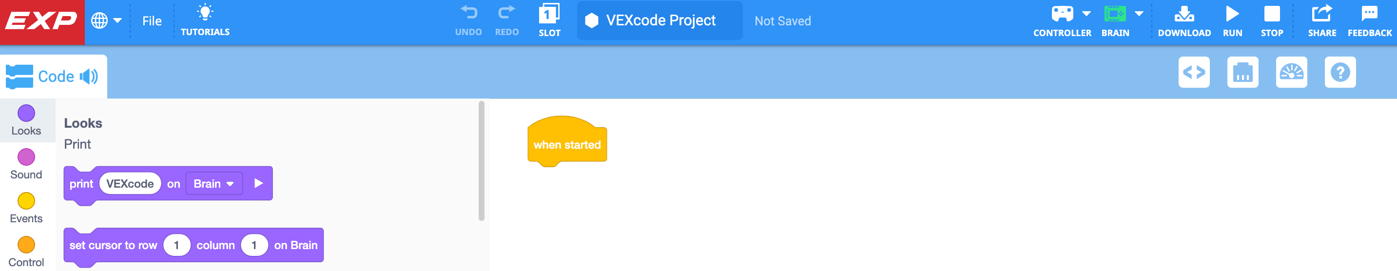 Using the Code Viewer in VEXcode EXP VEX Library