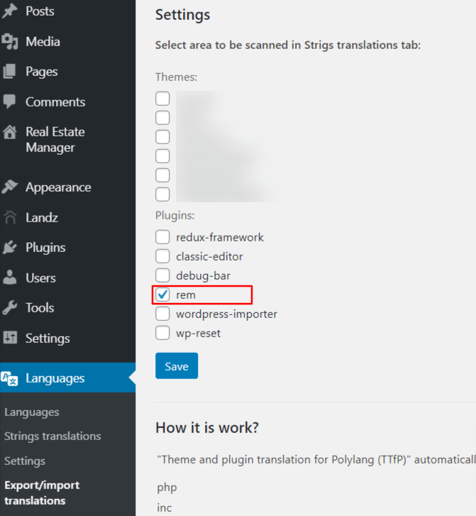 Translate using Polylang Real Estate Manager