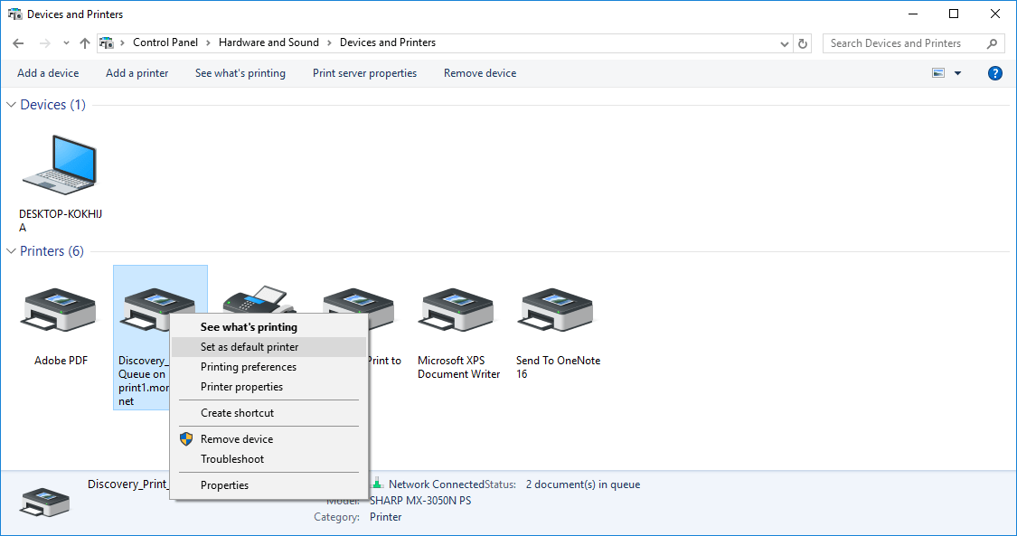 Discovery Printers Windows Setup