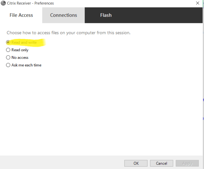 Accessing local resources with Citrix Receiver