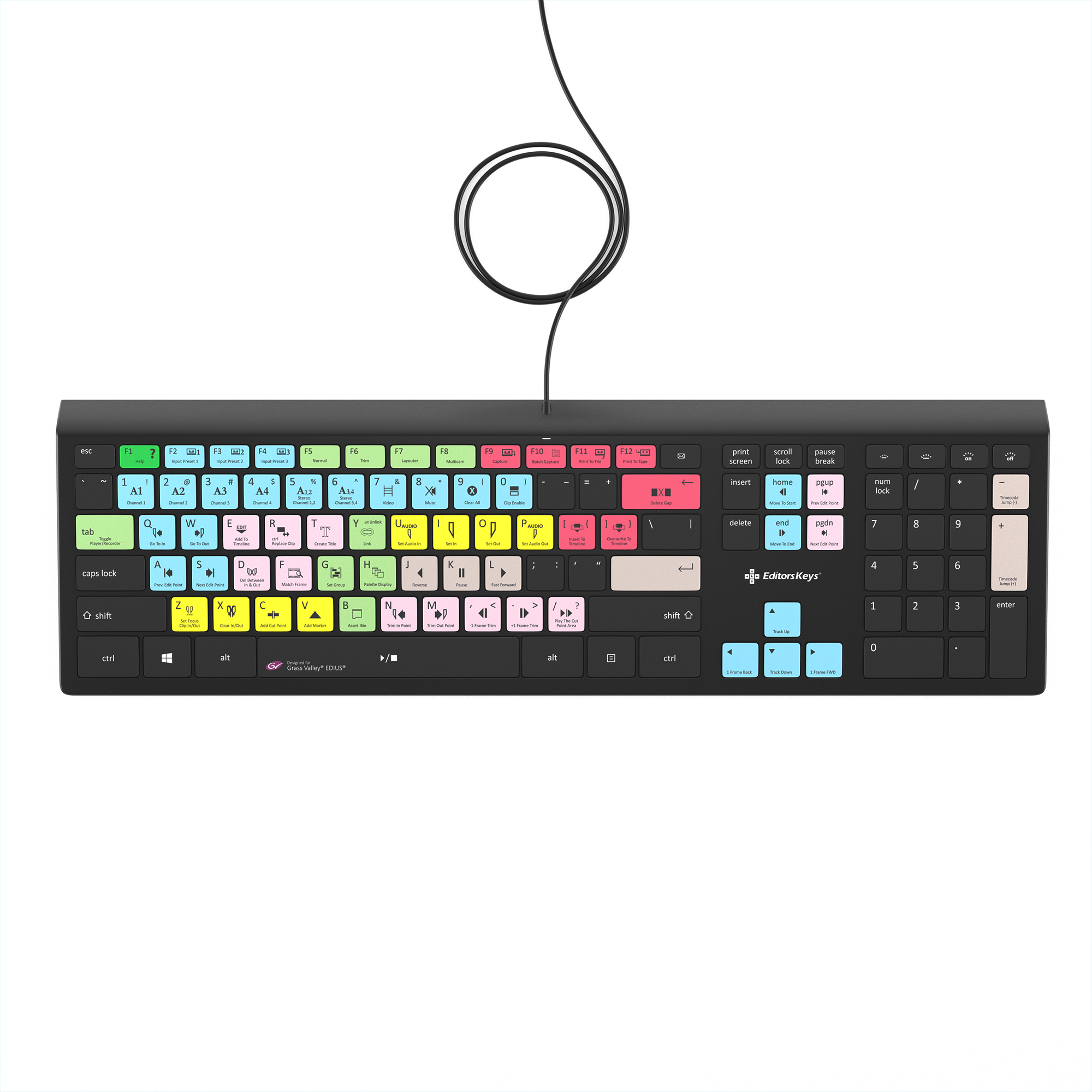 Edius backlit keyboard with shortcuts from KB Covers