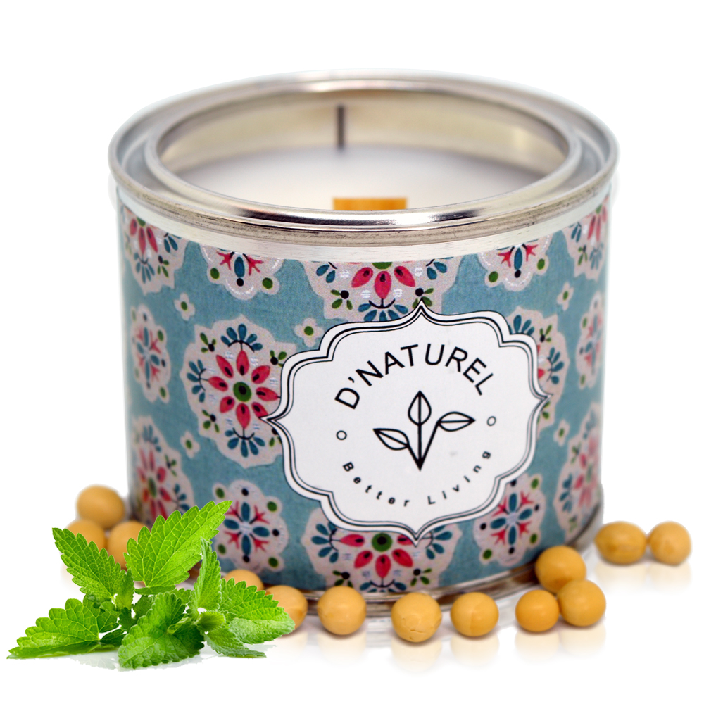 D'NATUREL INDIAN PATCHOULI NATURAL SOY WAX TIN CANDLE KBI Direct
