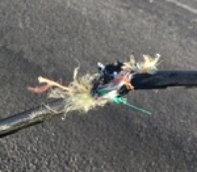 Bend Broadband Fiber Optic Line Damaged by Gunfire