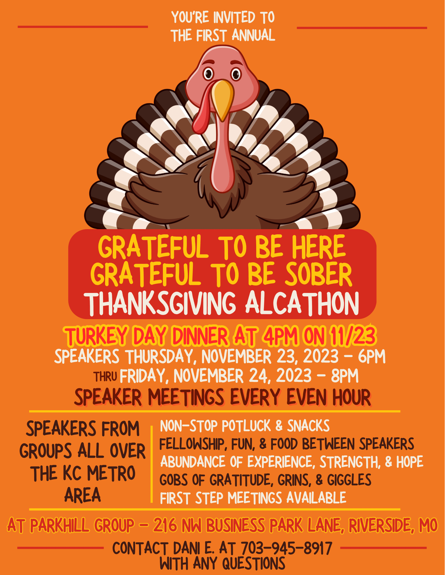 Parkhill Thanksgiving Alcathon Kansas City Area Central Office AA