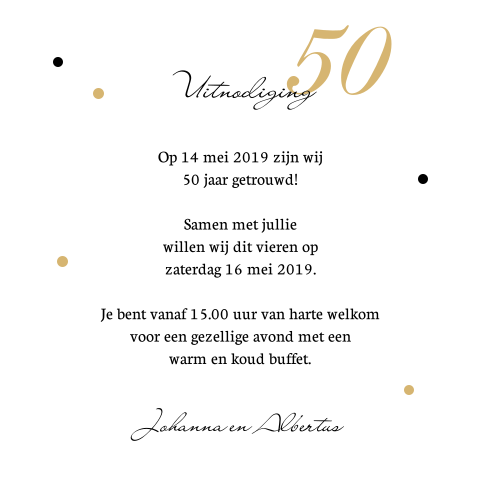 50 Jaar Getrouwd Uitnodiging Met Hout En Confetti