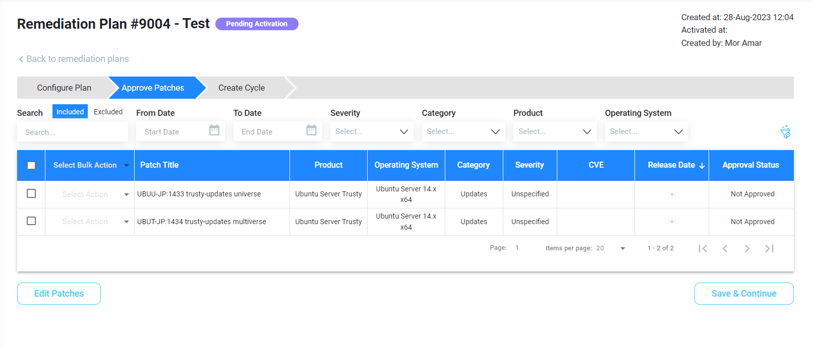 Creating a Remediation Plan (Including rollback) JetPatch