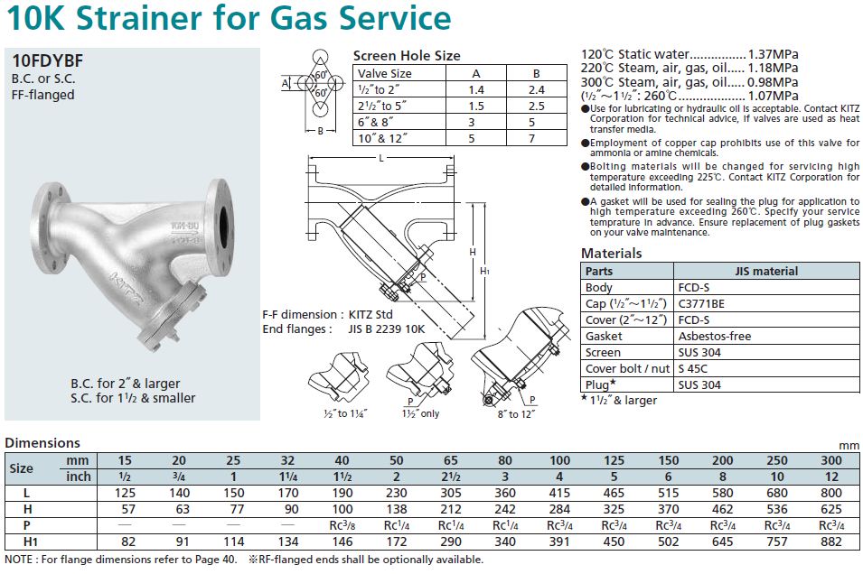 KITZ, Strainer 10FDYBF KC Mahanakorn Co.,Ltd.