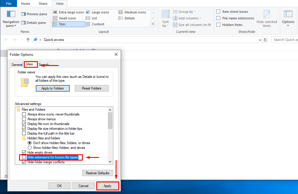Windows 10 Guide How to Show File Extensions in the File Explorer