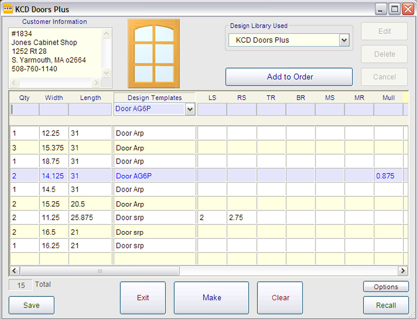 Door Manufacturing KCD Software