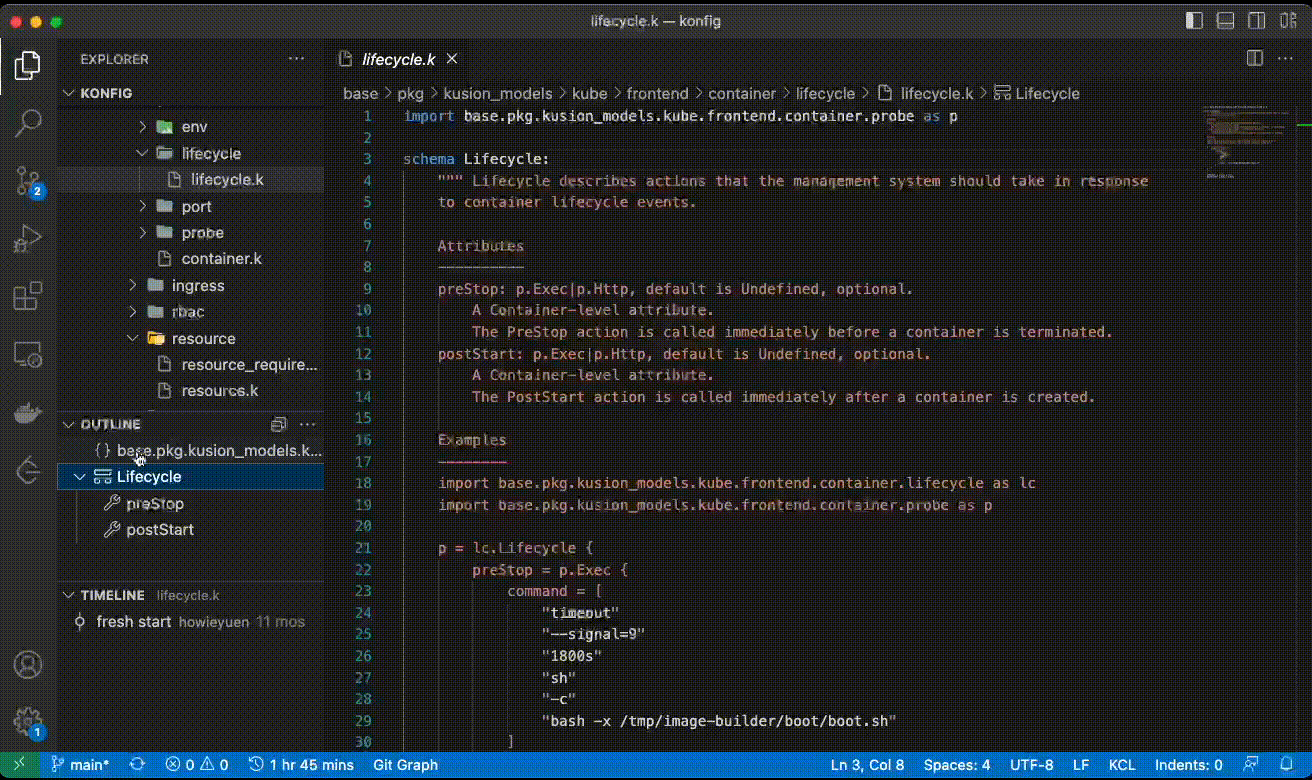 Visual Studio Code KCL programming language.