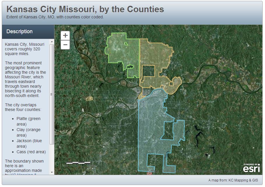 Kansas City, MO by the Counties, again. KC MAPPING & GIS