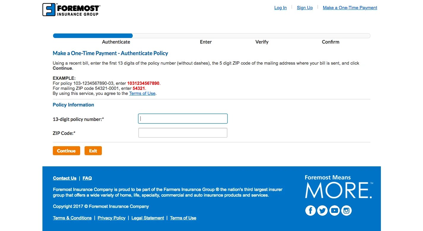 Log into Pay Your Foremost Insurance Bill