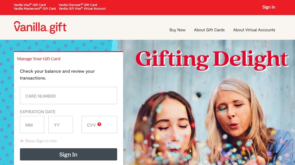 Vanilla Gift Card Balance Check