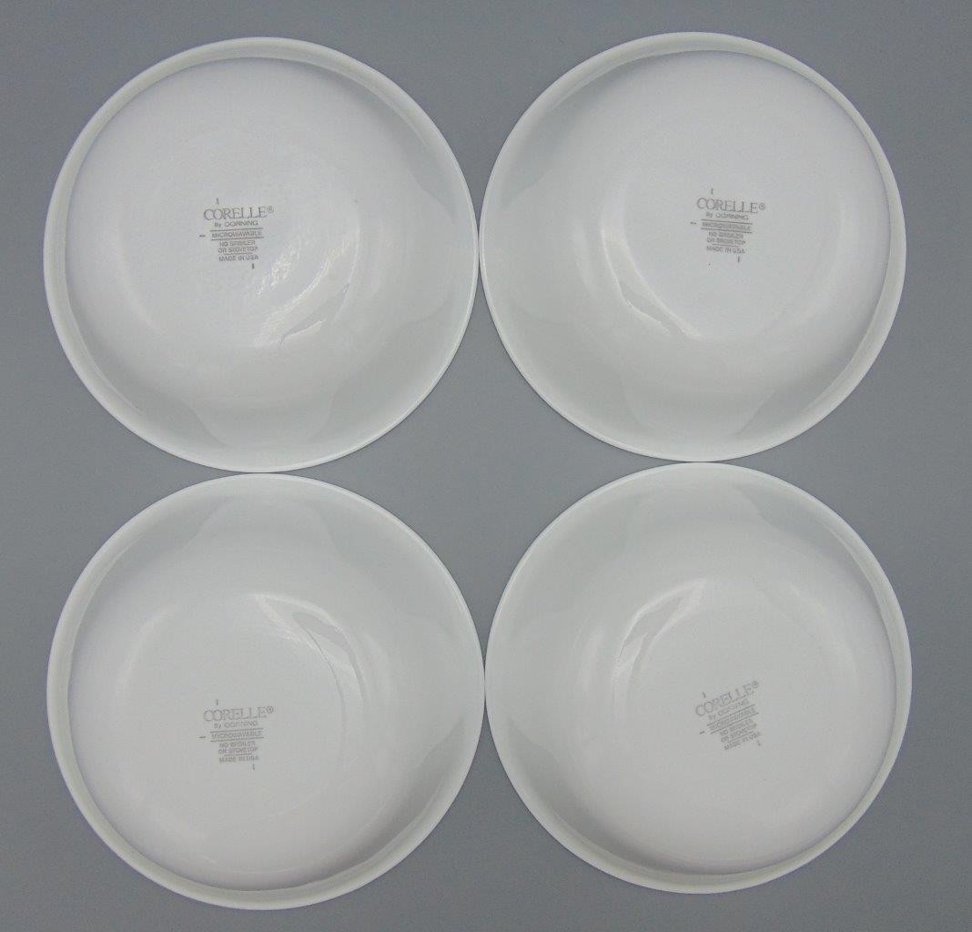 4 Corning Ware Corelle Winter Frost White Round 6" Cereal Bowl Lot KC's Attic