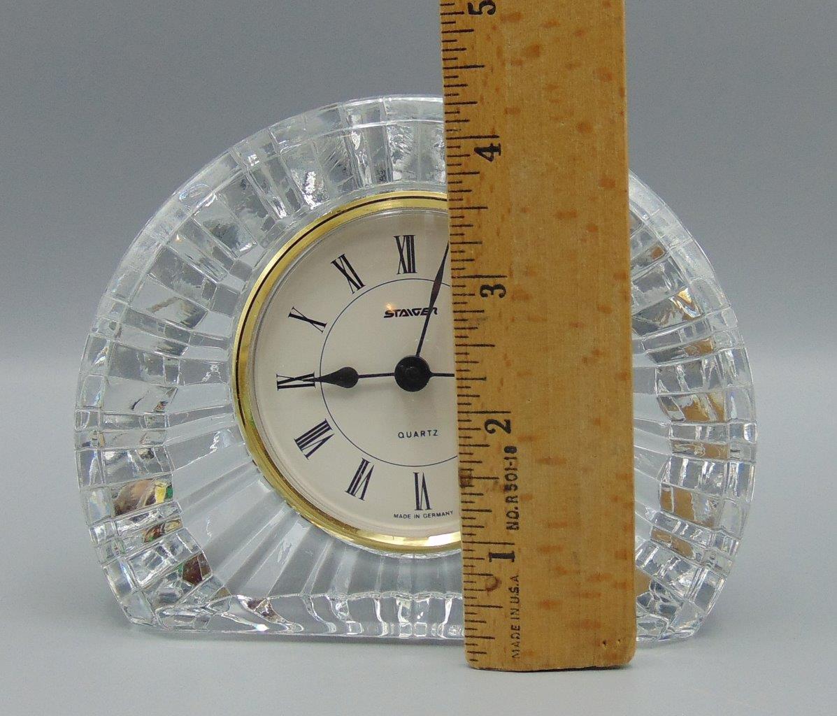 Vintage Staiger Cristal d'Arques 24 Lead Crystal Quartz Clock Made In