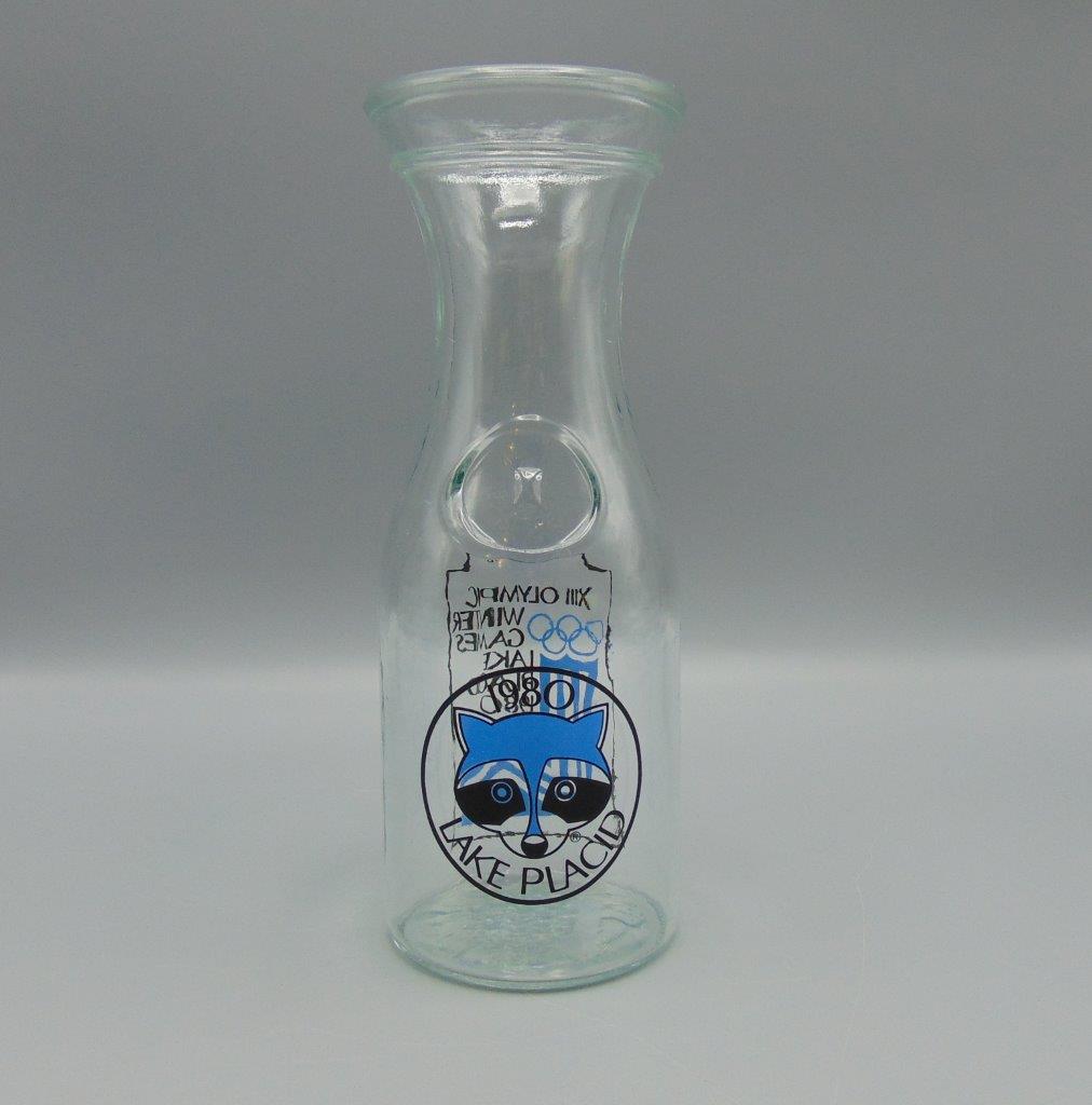 RARE 1980 Lake Placid Winter Olympics Glass Milk Bottle Dairy