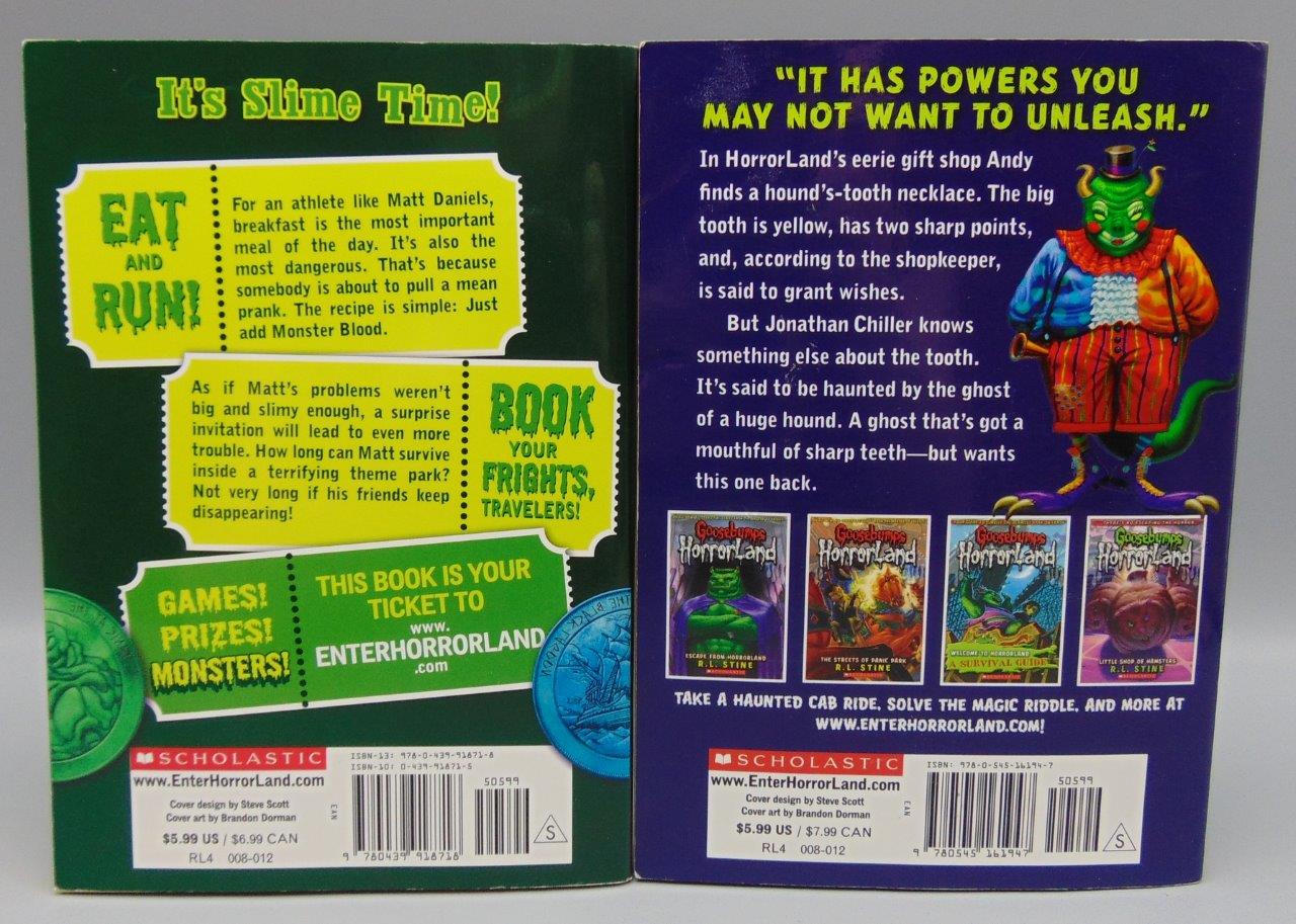 Goosebumps Horrorland Book Lot of 2 R. L. Stine Volumes 3 and 13